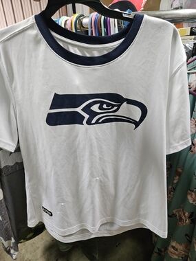NFL White Tee with Navy Combine Authentic Patch